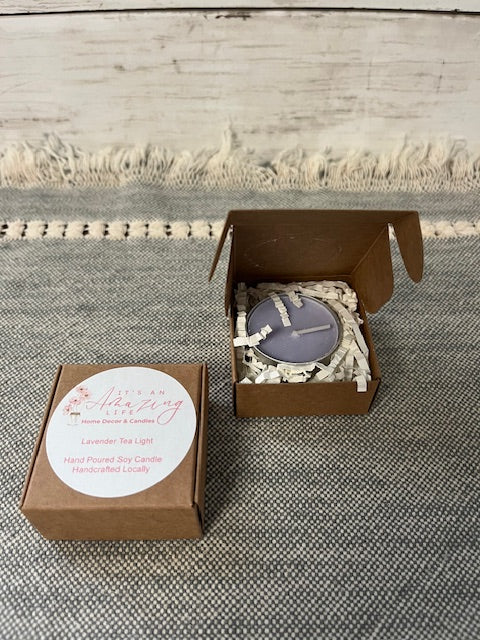 Lavender Soy Tea Light – Handmade Mini Candle