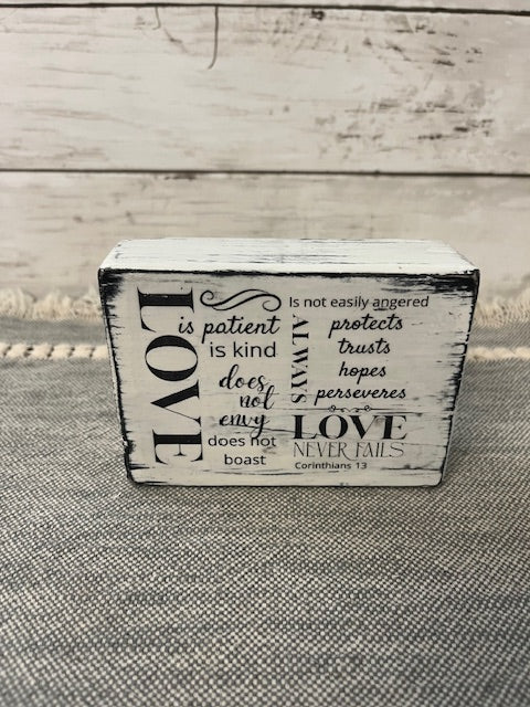 Rustic Love Verse Wood Sign – 1 Corinthians 13